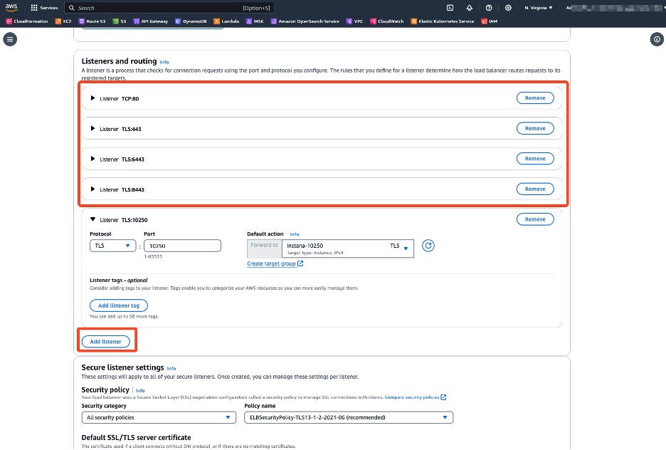 Configure the Network Load Balancer Listeners and choose the corresponding Target Group to forward traffic to.