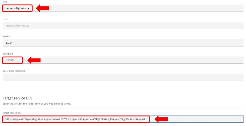 Image shows how to create a REST proxy to route traffic to the App Connect Request API from API Connect.