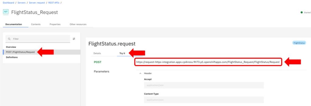 Image shows how to get the integration endpoints on App Connect Dashboard.