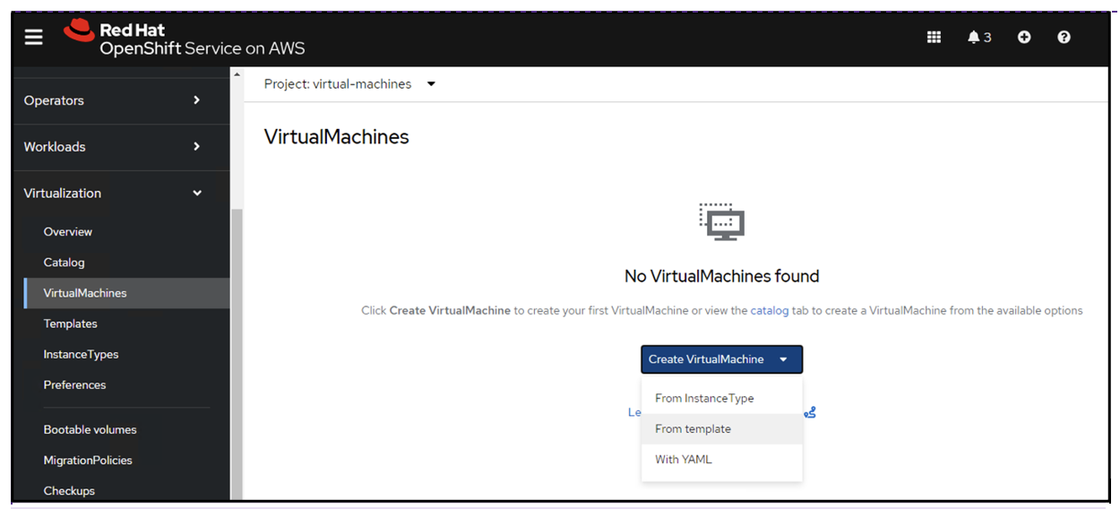 OpenShift Virtualization on Red Hat OpenShift Service on AWS と Amazon ...