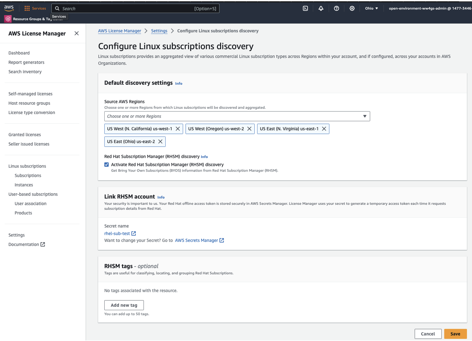 AWS License Manager integration with Red Hat Subscription Manager | IBM ...