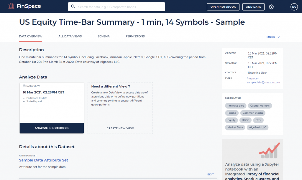 Amazon FinSpace Data Sample