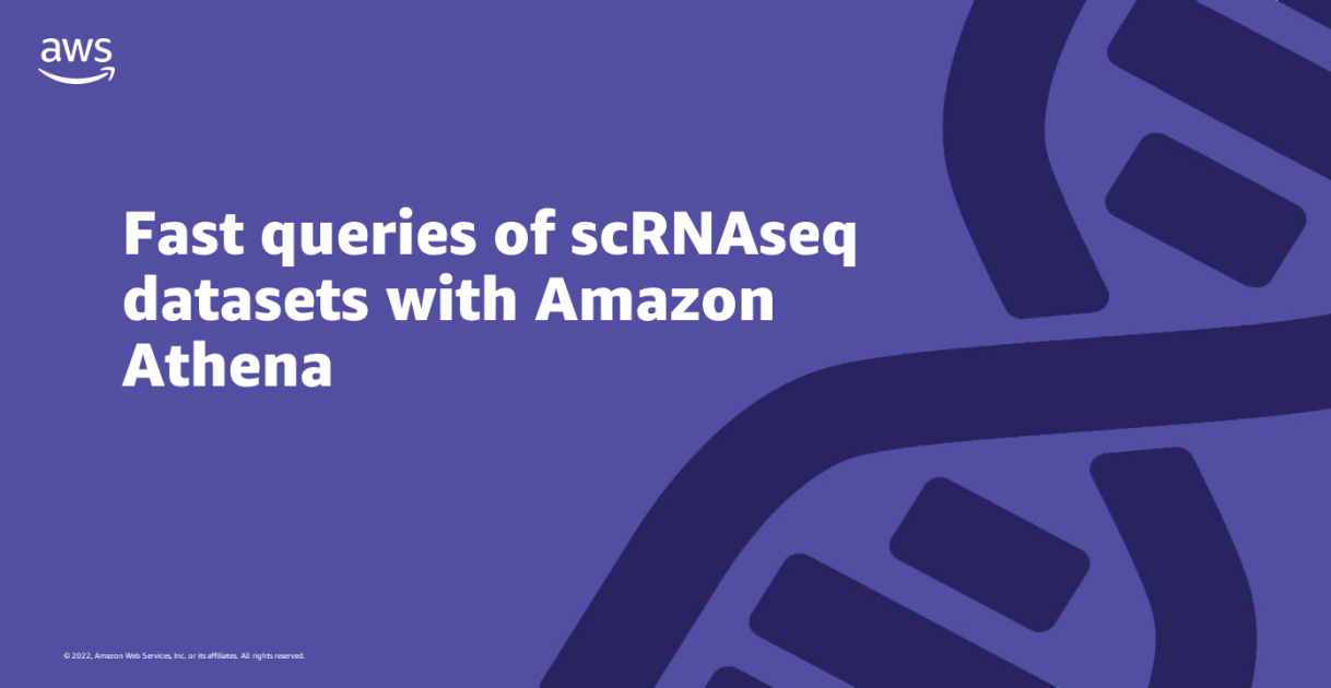 Fast queries of scRNAseq datasets with Amazon Athena | AWS for Industries