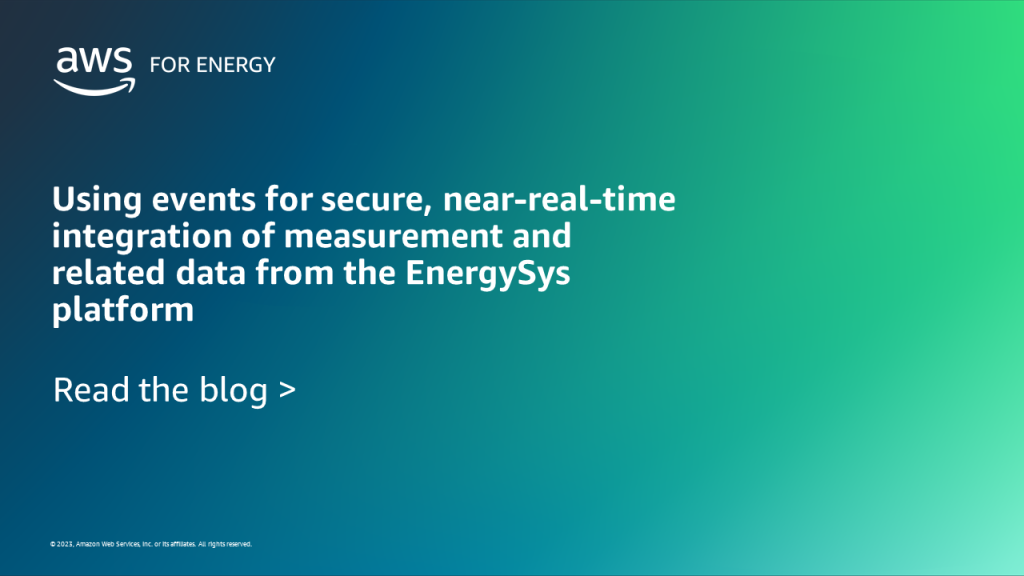 Using events for secure, near-real-time integration of measurement and related data from the EnergySys platform feature card