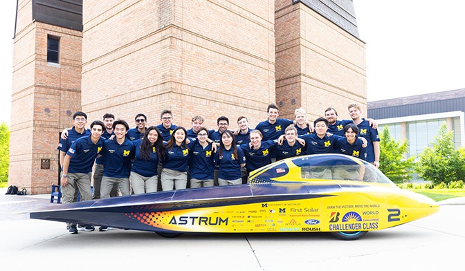 Pictured University of Michigan Solar Car Team’s Astrum race car