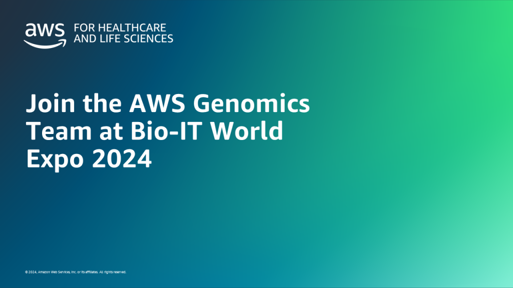 Join the AWS Genomics Team at Bio-IT World Expo 2024