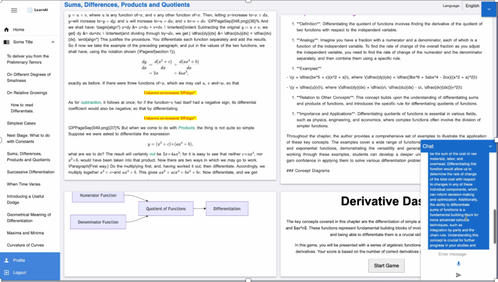 Figure 1 LearnAI application user interface, developed by Tousif Ahsan, Manvir Chakal and Mohammed Siddiqui