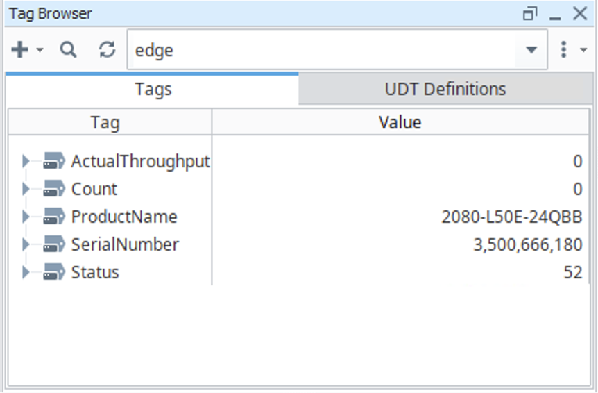 Figure 19: PLC device tags.