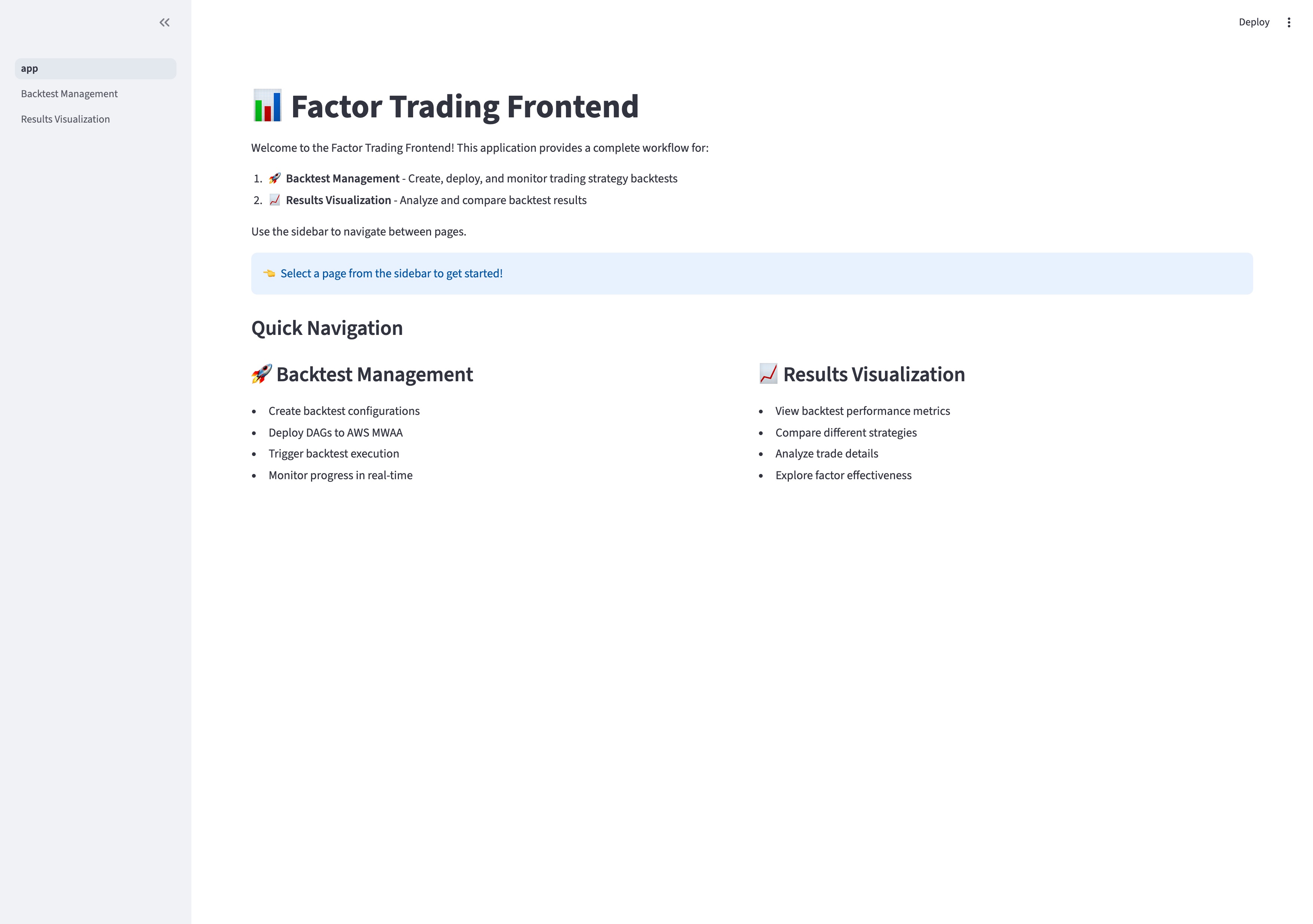 Factor Trading Frontend