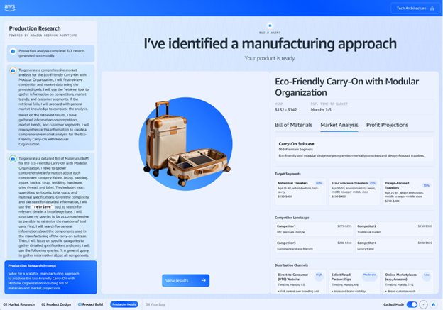 Figure 8: Product Research manufacturing approach recommendation