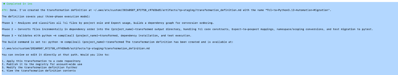 Figure 3: AWS Transform 