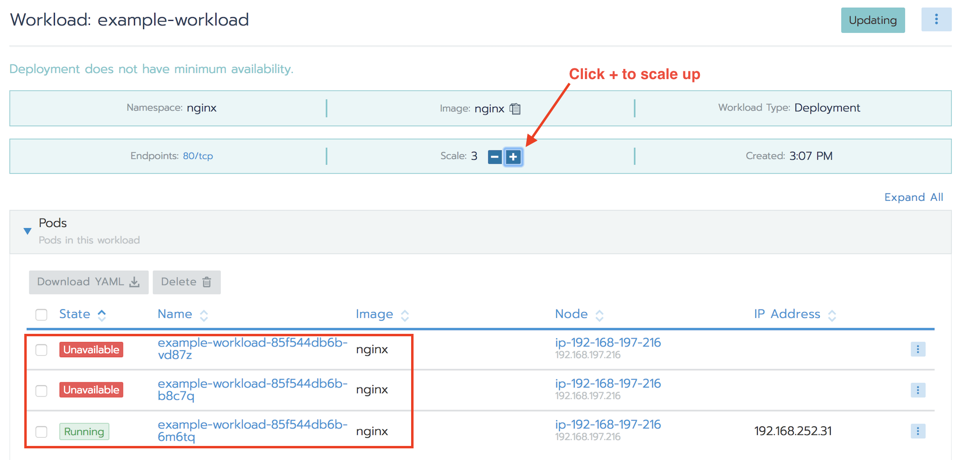 scaling up your nginx deployment.