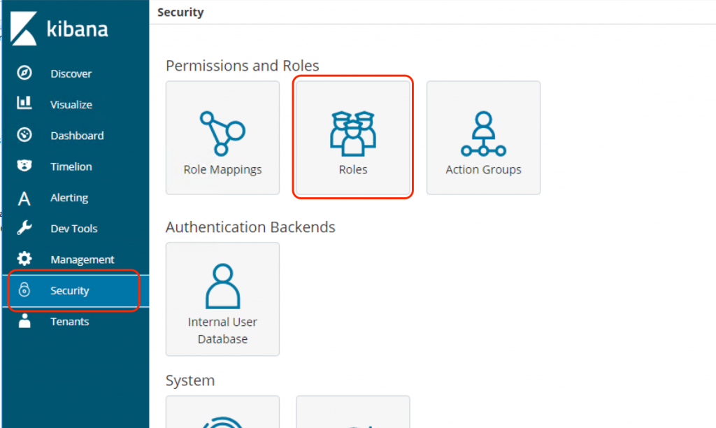 Open Distro for Elasticsearch Security plugin's main Kibana panel