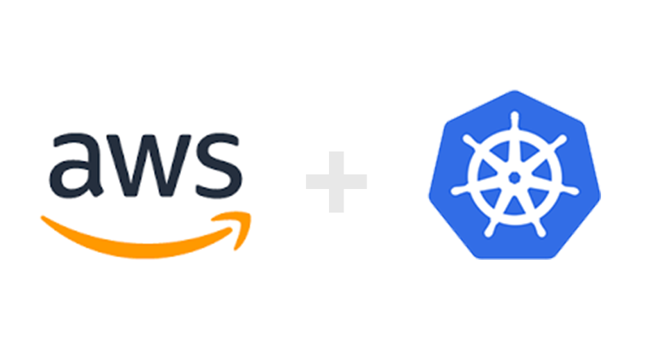 AWS + Kubernetes logos.