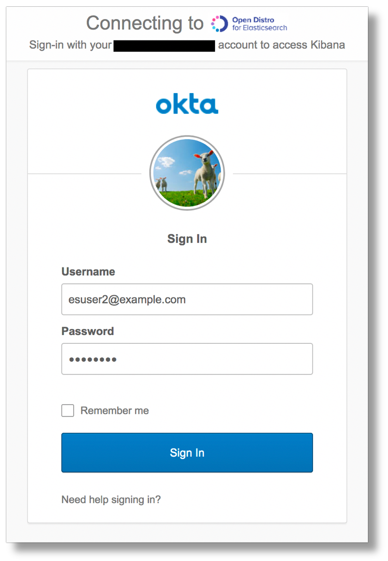 okta login screen