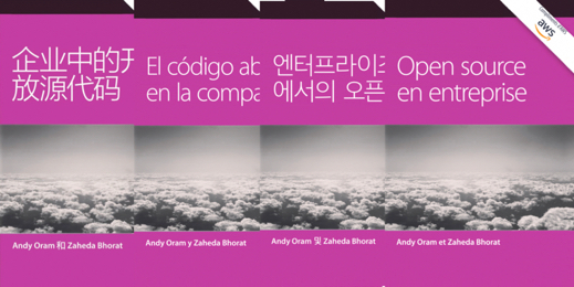 Open source in the enterprise book cover in four languages.