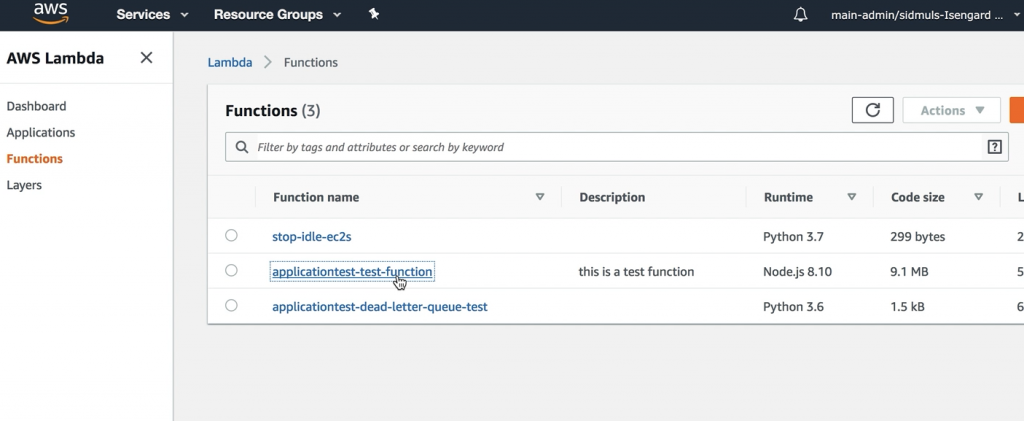 new AWS Lambda functions created by Spinnaker are prefixed with the application name of the Spinnaker application