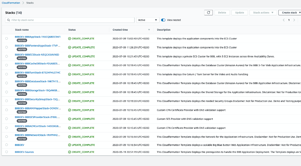 console view showing "create_complete"