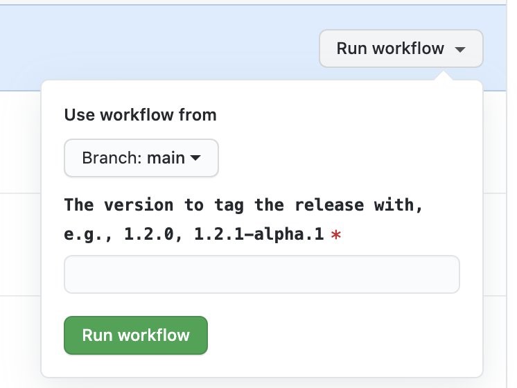 Screenshot of running workflow for release build.