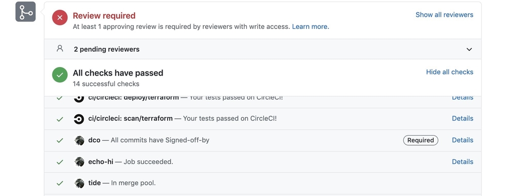 Screenshot showing all the checks passing.