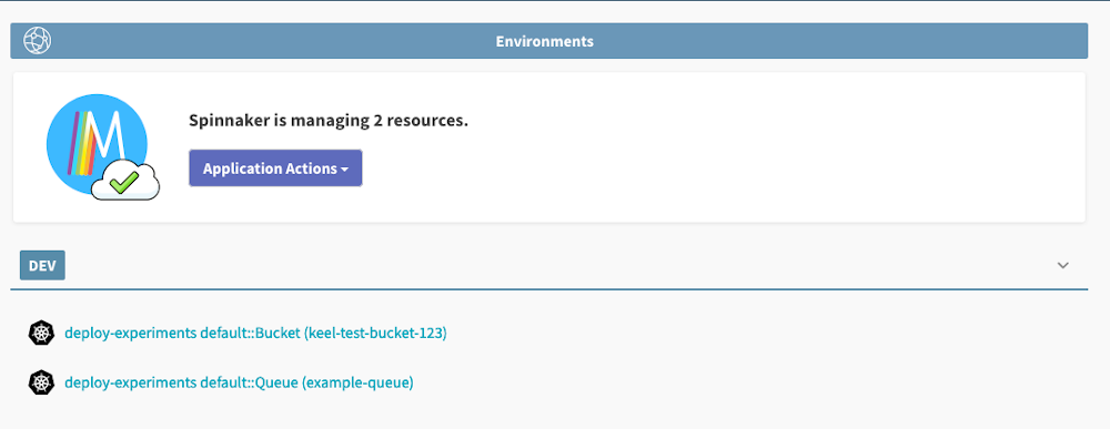 screenshot showing spinnaker is managing two resources