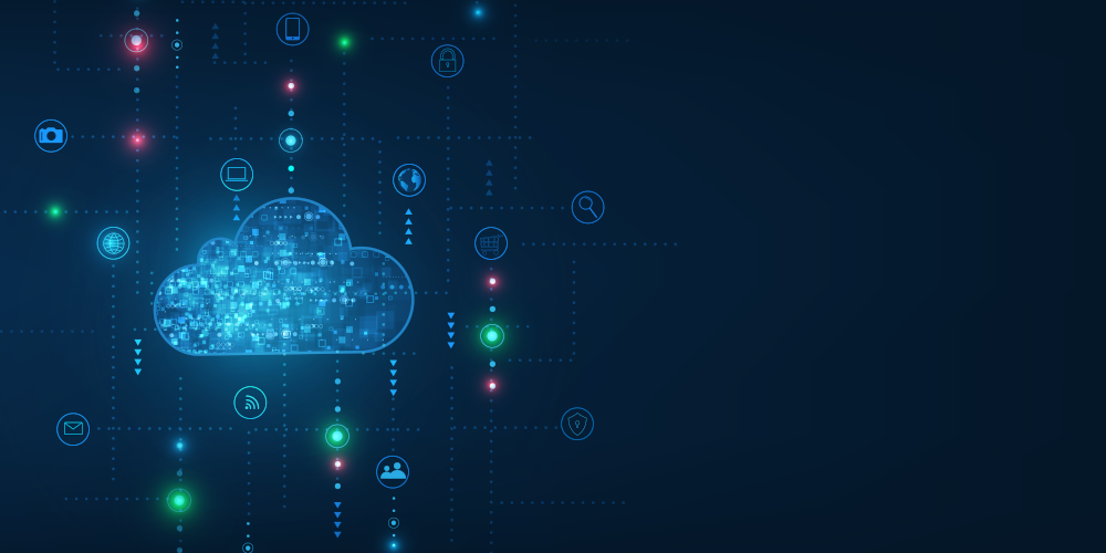 Thitichaya - stock.adobe.com - Cloud computing concept.Abstract cloud connection technology background.