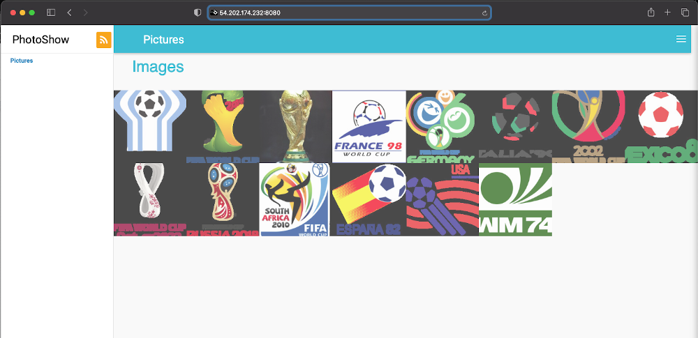 images showing up in an online gallery (logos for world cup and fifa events)