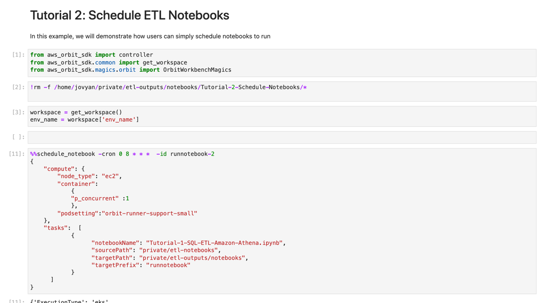 A screenshot of the running Notebook, showing a Python tutorial