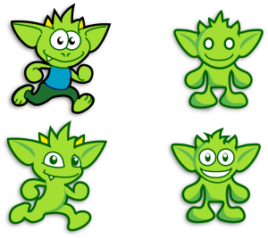 Four versions of the Apache TinkerPop Gremlin logo