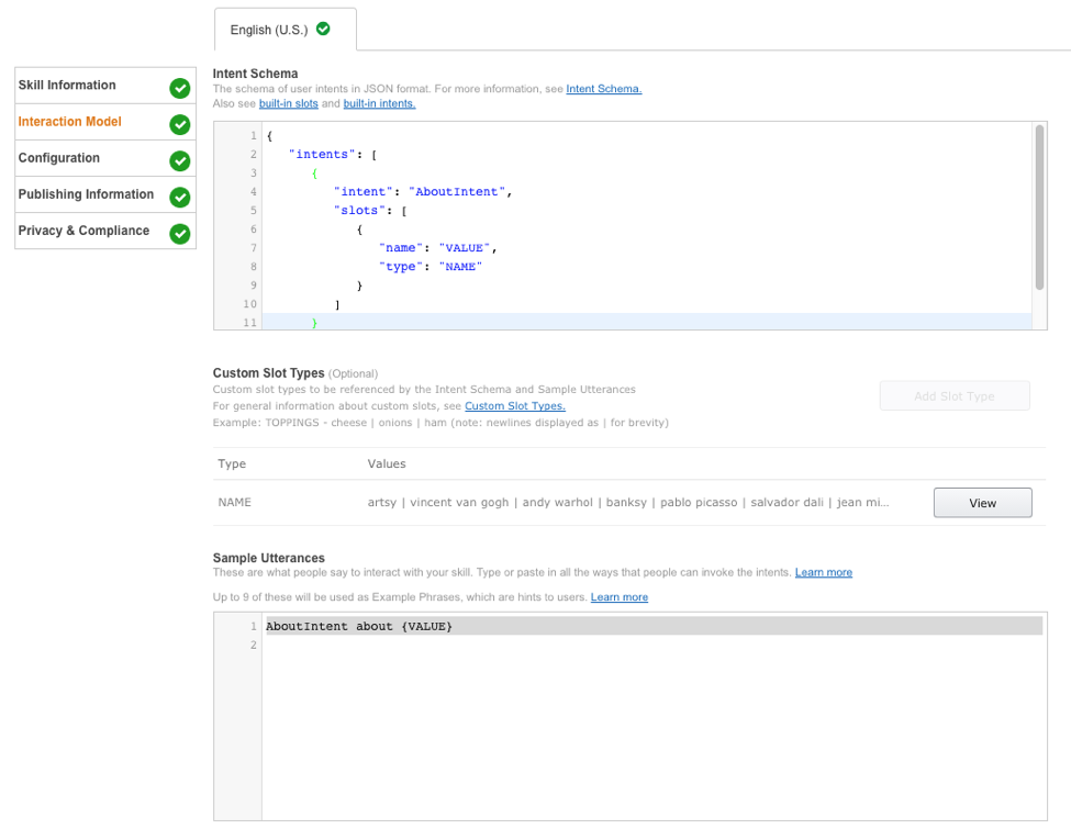 Teaching Alexa through the interaction model