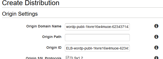 CloudFront Create Distribution