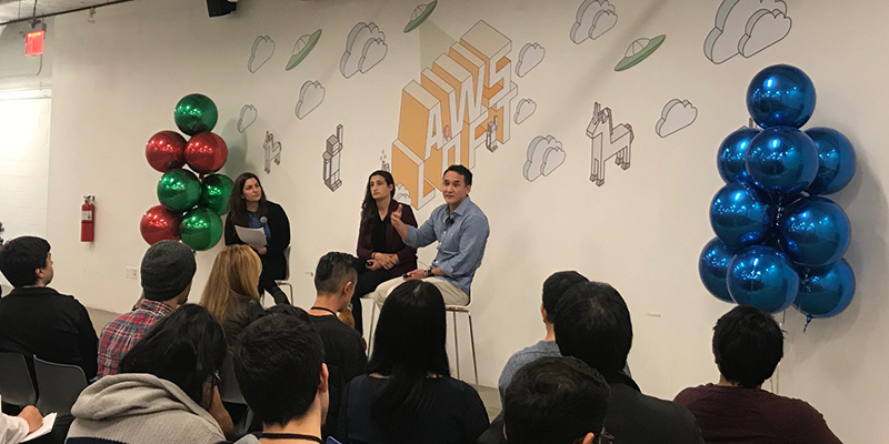 Hayley Barna and Ed Sim at the AWS Loft