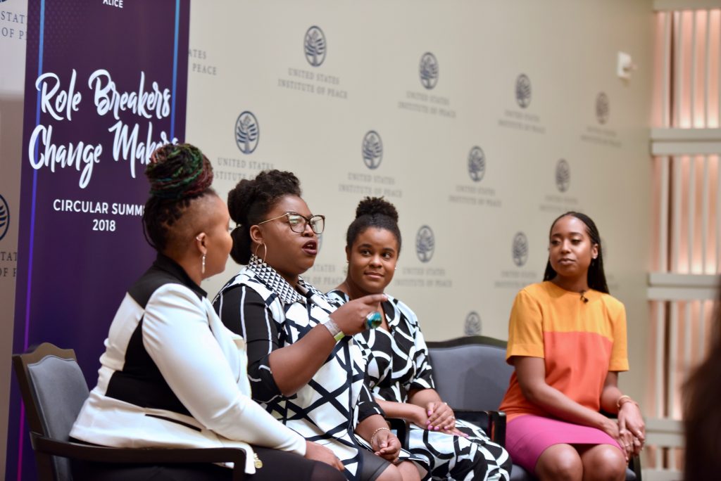 Shelly Bell, Takia Ross, Shay Johnson, Deloris Wilson.Circular Summit 2018