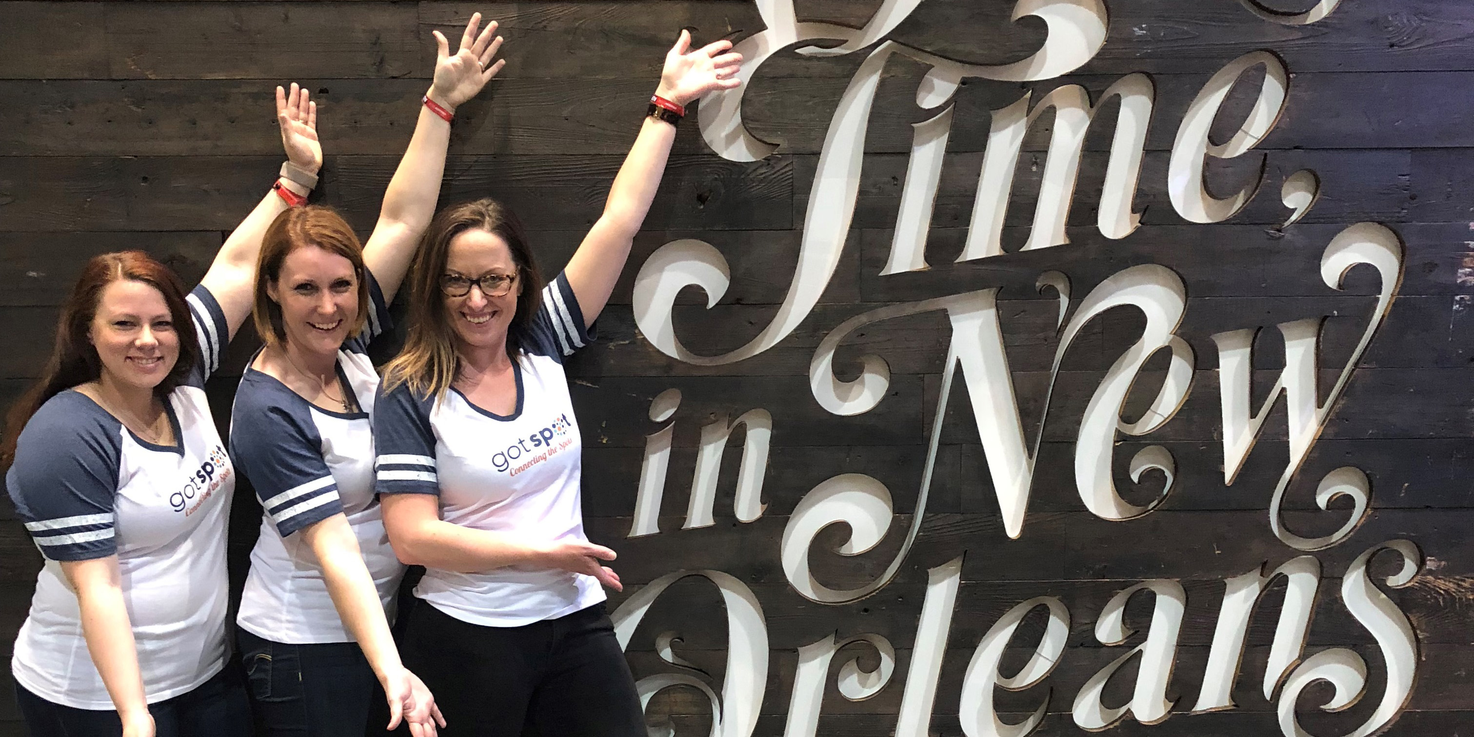 Got Spot CEO Reda Hicks (center), along with Sabrina Marshall-Wojtewicz, Marine Corps veteran spouse and Co-Founder of Bunker Labs Austin (left) and Kellie Artis, Army spouse and Communications Director for Millie (right).