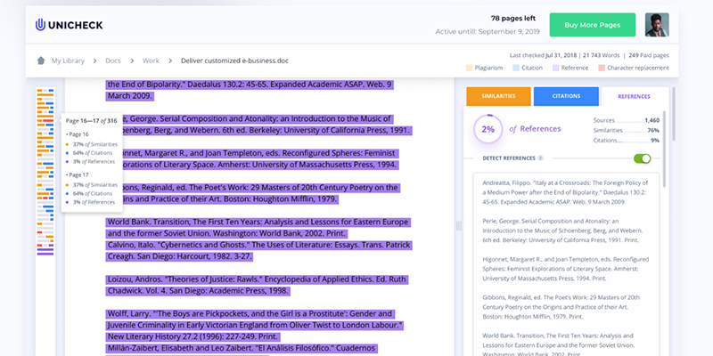 Diagram example of how the unicheck platform prevents plagiarism