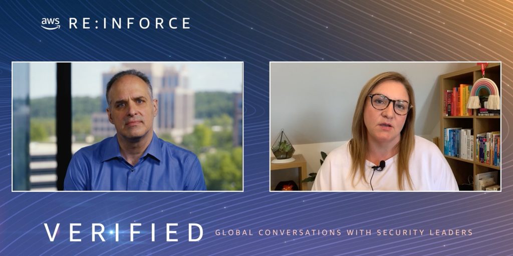 Video Screenshot of Interview Between Steve Schmidt, CISO, AWS and Emma Smith, Global Cyber Security Director, Vodafone