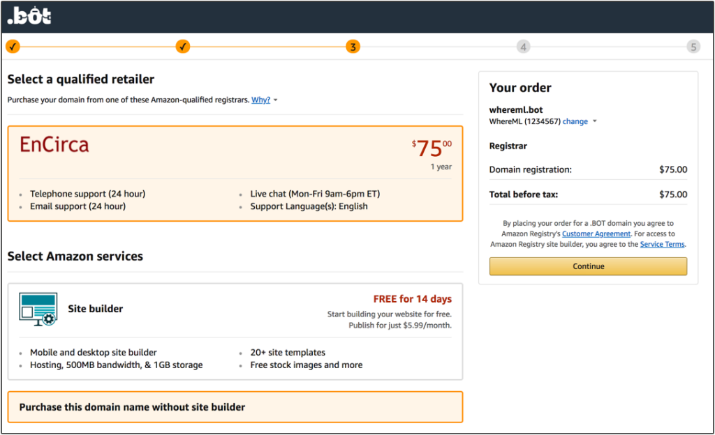 New .BOT gTLD from Amazon AWS News Blog