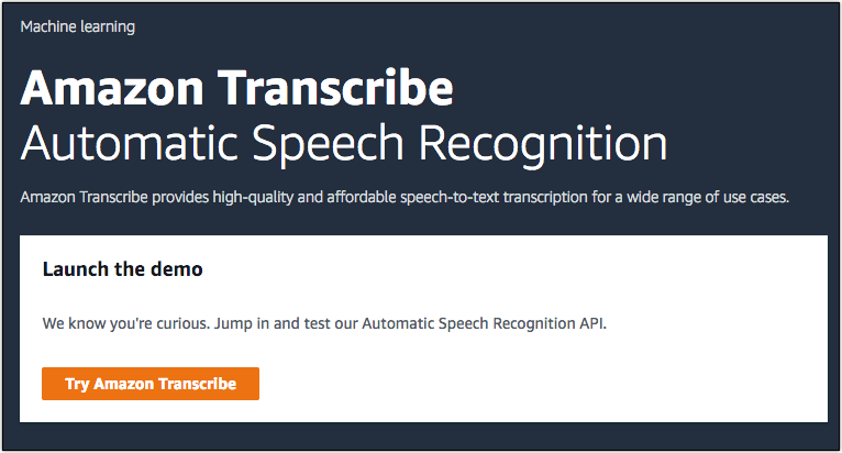 amazon aws speech to text