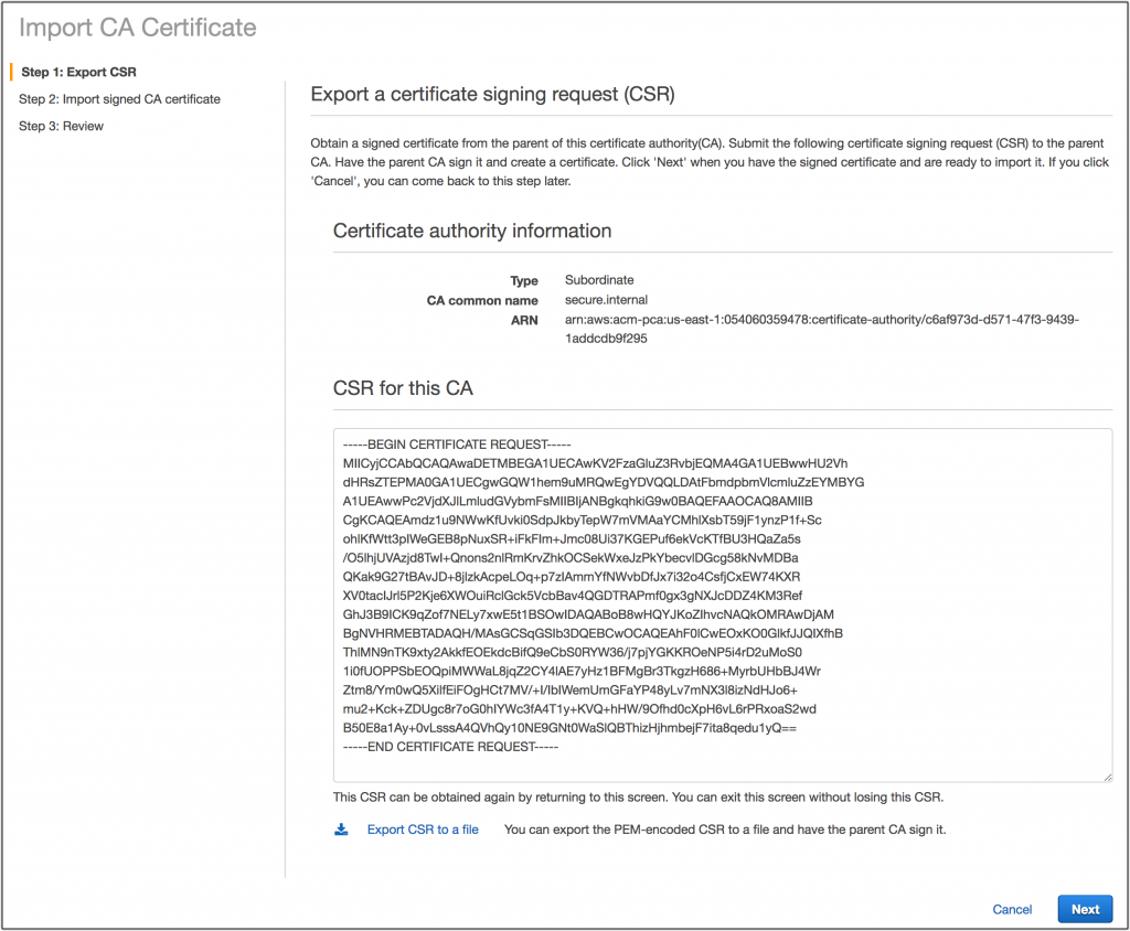 generate and openssl csr key Manager  Certificate Certificate Authority  Clouds AWS Launches Baking Private