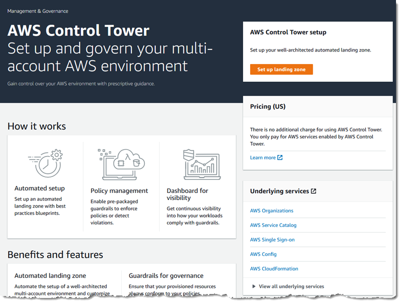 AWS Control Tower – Set up & Govern a Multi-Account AWS Environment