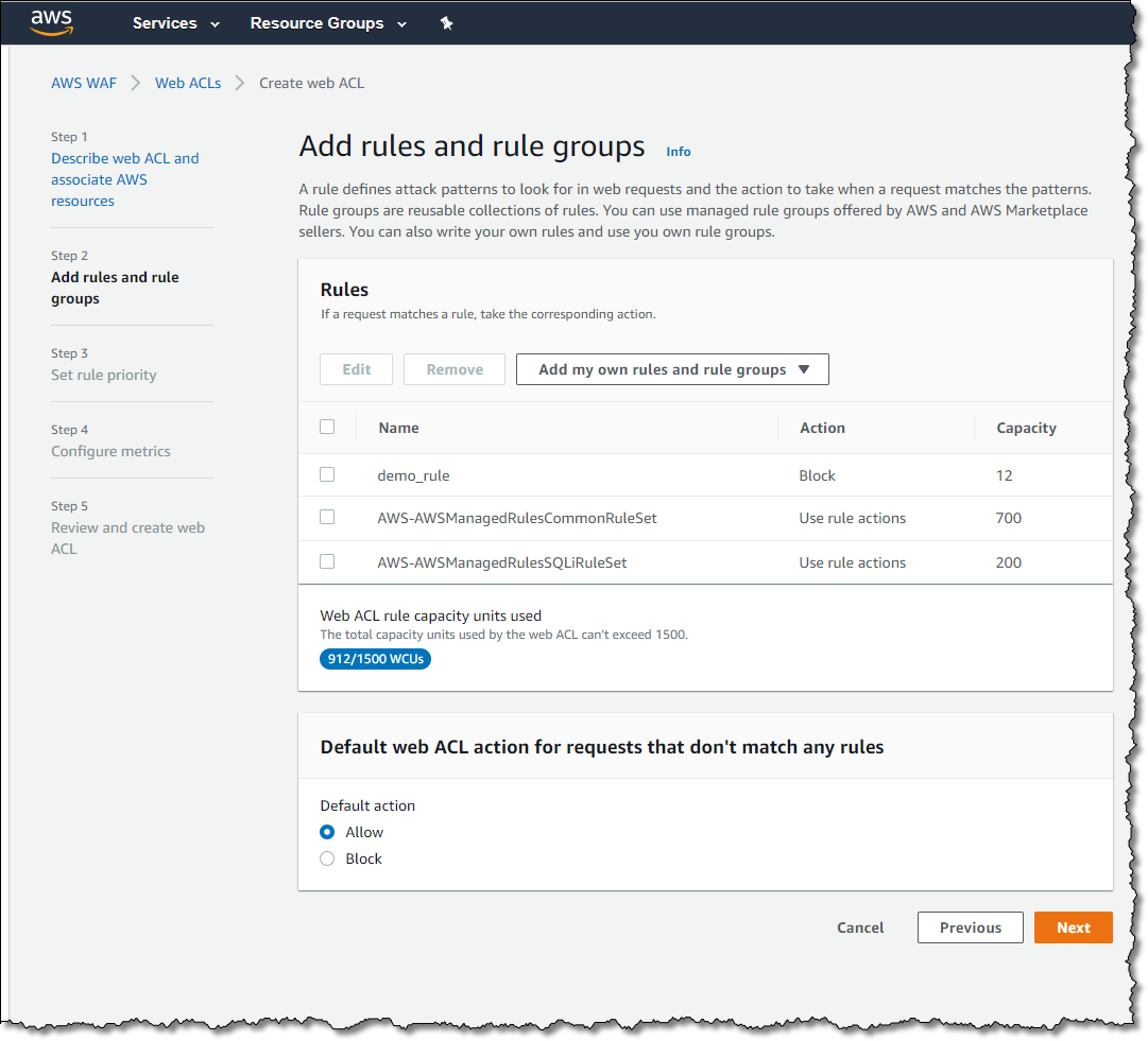 aws waf rulesets