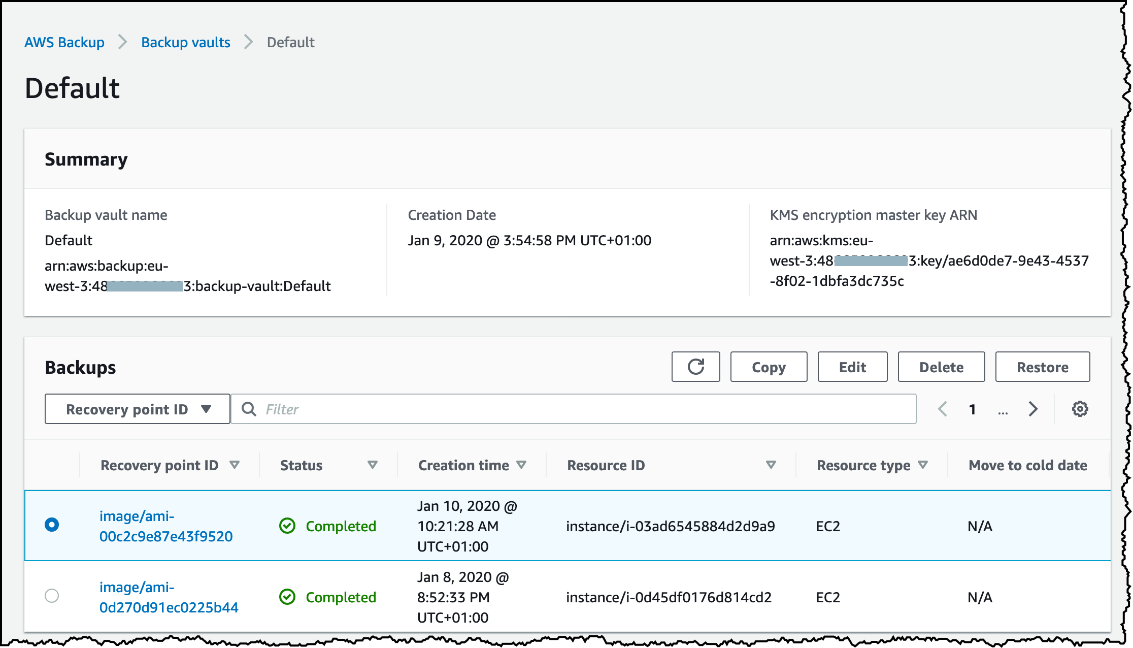 Aws Backup Ec2 インスタンス Efs Single File Restore クロスリージョンバックアップ Amazon Web Services ブログ