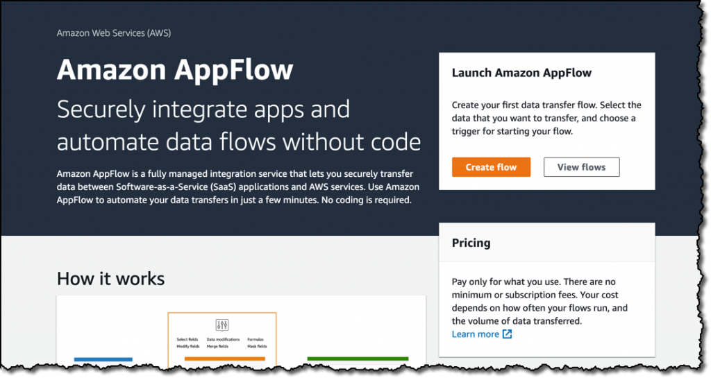 新增功能 Amazon Appflow 正式发布 亚马逊aws官方博客