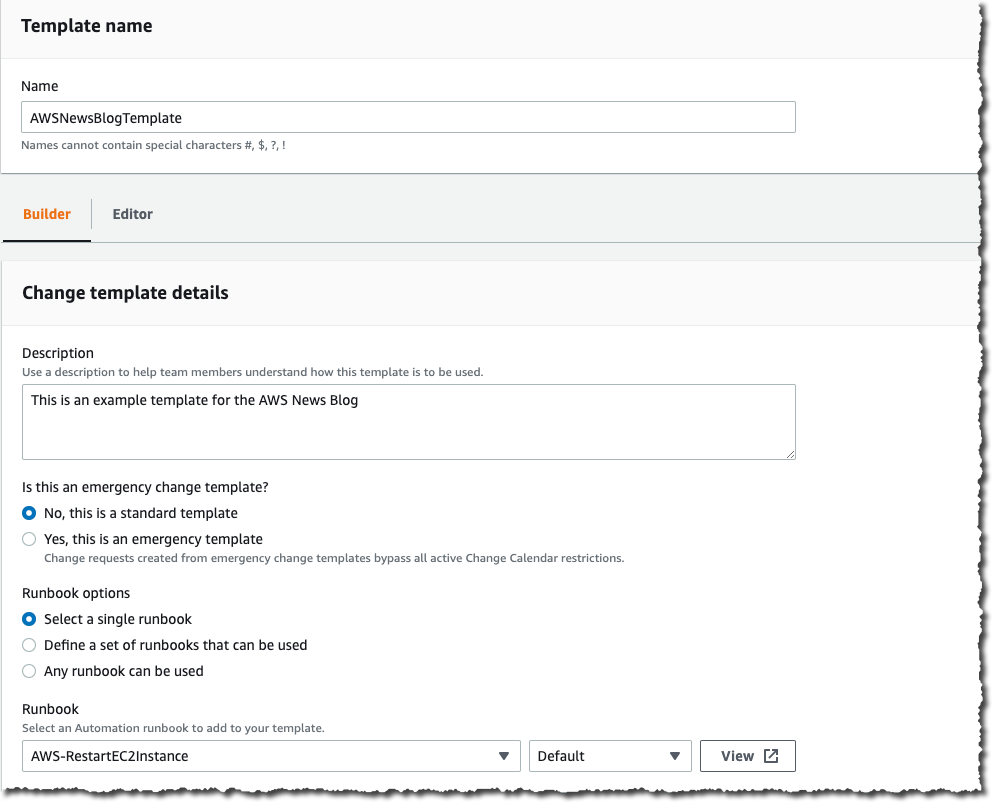 Change Manager Create Template part 1