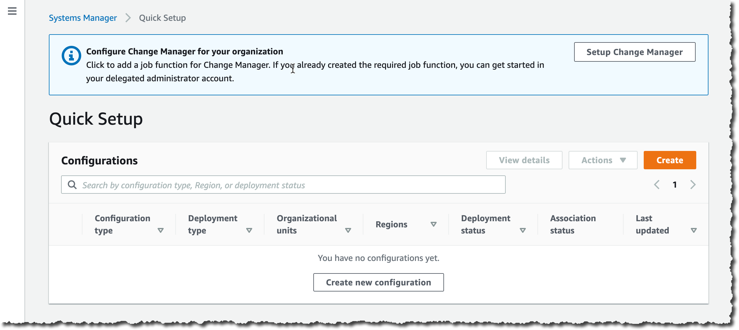 Change Manager Quick Setup