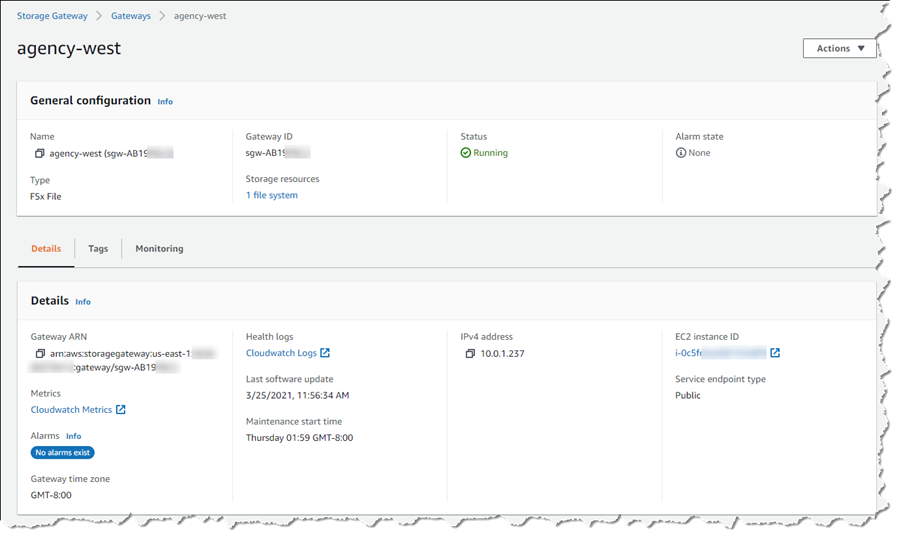 FSx File Gateway Details