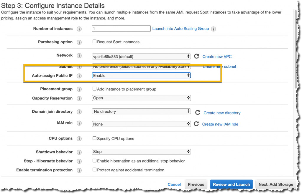 Screenshot of launching the StudioBuilder AMI