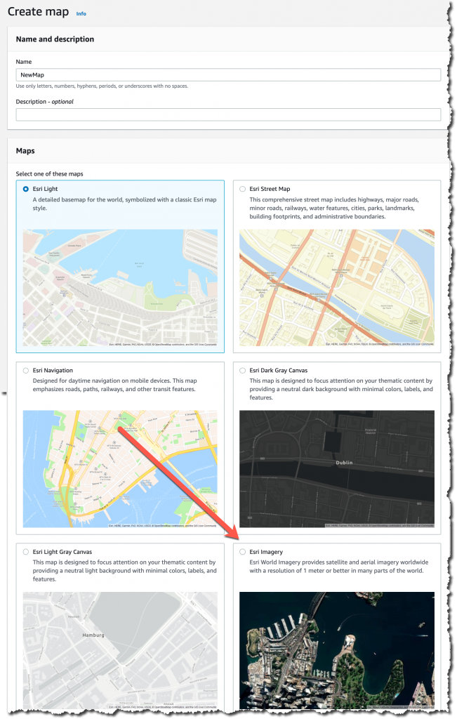 Creating a new map with satellite imagery