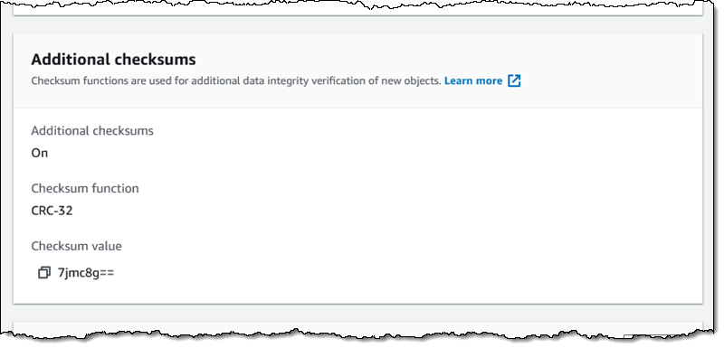 Nuevo: algoritmos de suma de comprobación adicionales para Amazon S3 | Servicios web de Amazon