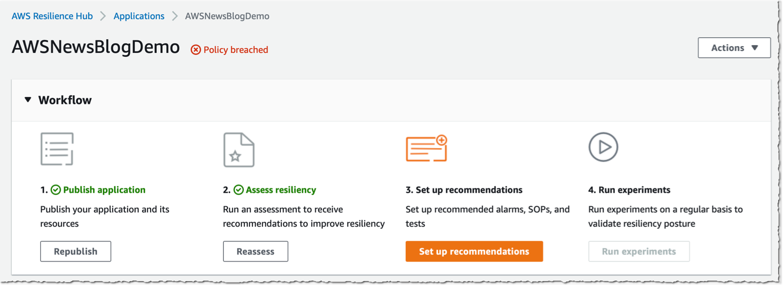 Resilience Hub - Set up recommandations